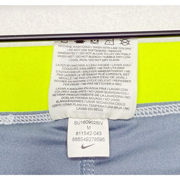 NIKE Dri-Fit Flex 2 In 1 Training Shorts Wolf Grey/Volt Neon Spotted Womens Sz M - Picture 7 of 7